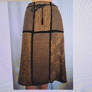 SIMON CHANG womens SKIRT Sz 10 or~ 29 waist PACTHWORK COTTAGE GRANDMA BOHO CHIC